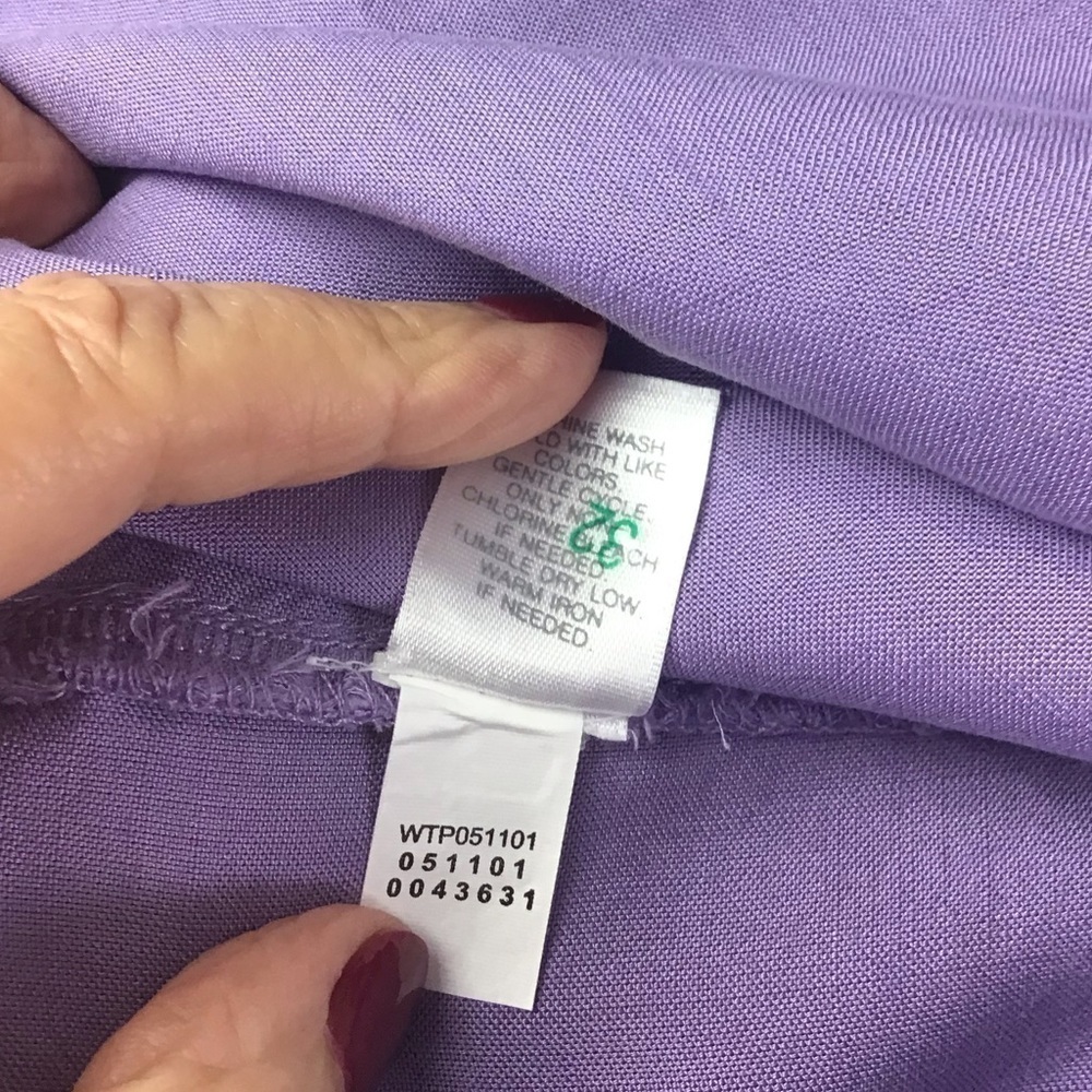 J. Jill Women’s Size Medium Viola Purple Button Down Shirt Button Sides Tencel - Picture 8 of 12